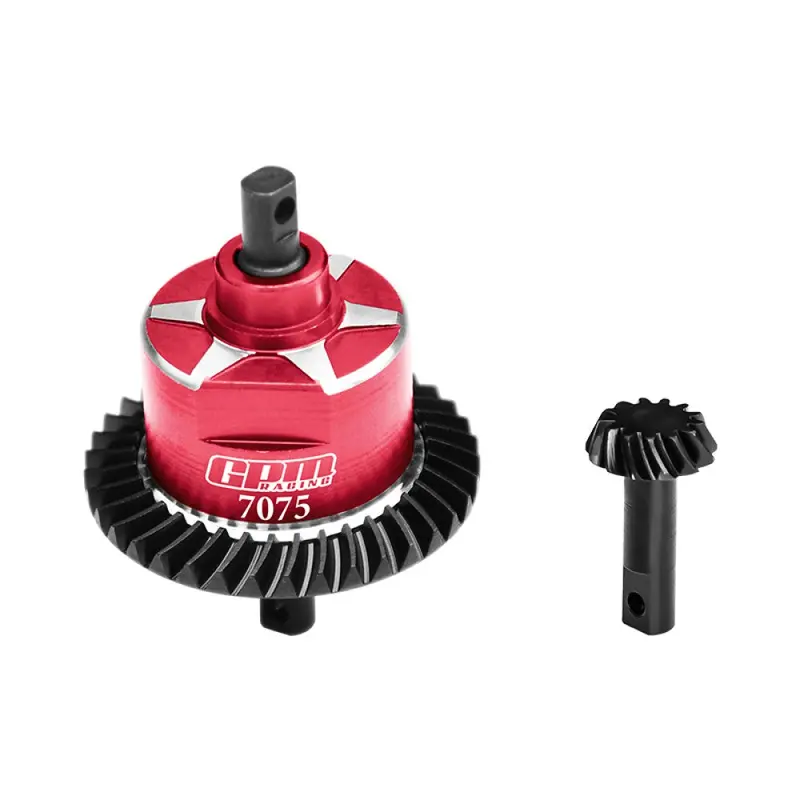 4140 Carbon Steel + 7075 Alloy Front Complete Differential For Traxxas 1:10 Slash 4X4 / Rustler Vxl / Slash Low-Cg / Hoss 3S / 1:8 Jato 4X4 Vxl / 1:7 Xo-01 Upgrade Parts - Red 1