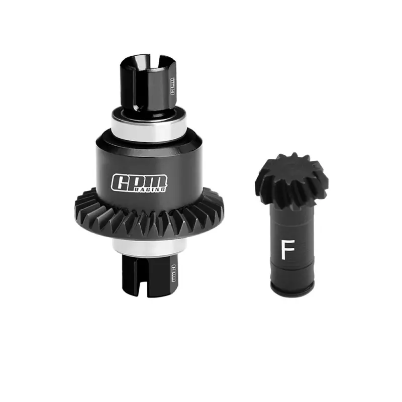 4140 Carbon Steel + 7075 Alloy Front Differential Gear Set 12/30T For Arrma 1:18 Granite Grom / 1:16 Mojave Grom / 1:14 Typhon Grom - Black 1