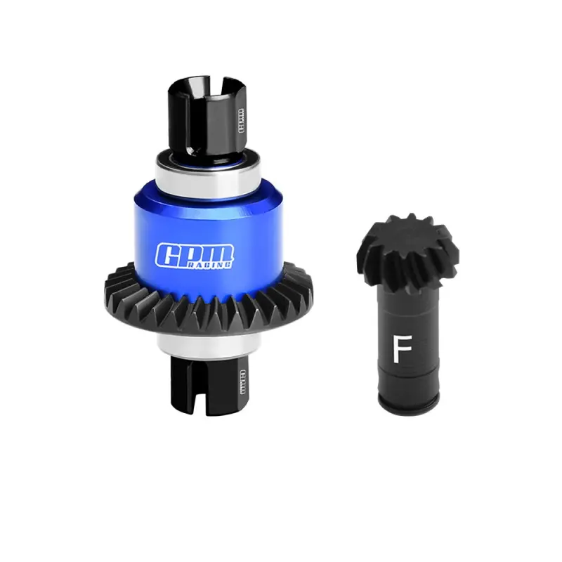4140 Carbon Steel + 7075 Alloy Front Differential Gear Set 12/30T For Arrma 1:18 Granite Grom / 1:16 Mojave Grom / 1:14 Typhon Grom - Blue 1
