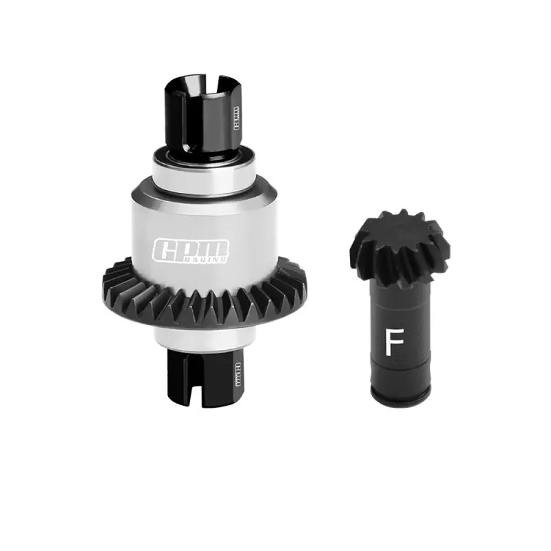 4140 Carbon Steel + 7075 Alloy Front Differential Gear Set 12/30T For Arrma 1:18 Granite Grom / 1:16 Mojave Grom / 1:14 Typhon Grom - Silver 1