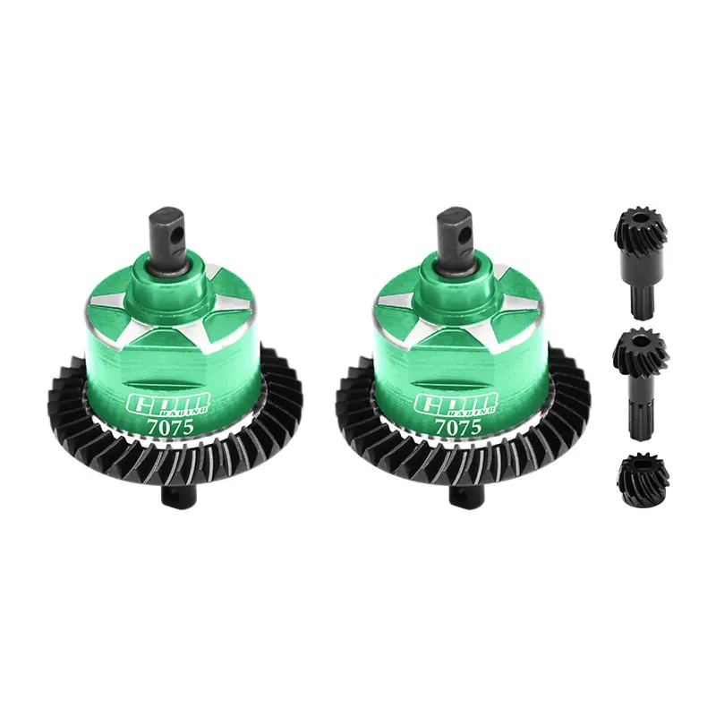 4140 Carbon Steel + 7075 Alloy Front & Rear Complete Differential For Traxxas 1:16 Mini Maxx 4Wd 107154-1 / Mini Xrt Vxl-3S 108076-1 Monster Truck Upgrades - Green 1