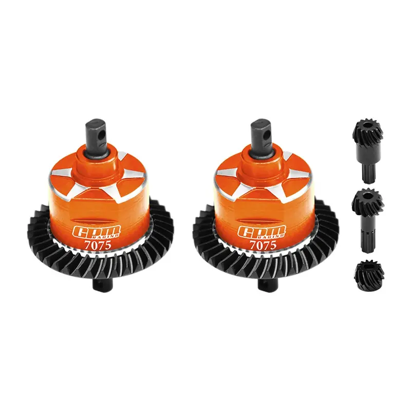 4140 Carbon Steel + 7075 Alloy Front & Rear Complete Differential For Traxxas 1:16 Mini Maxx 4Wd 107154-1 / Mini Xrt Vxl-3S 108076-1 Monster Truck Upgrades - Orange 1