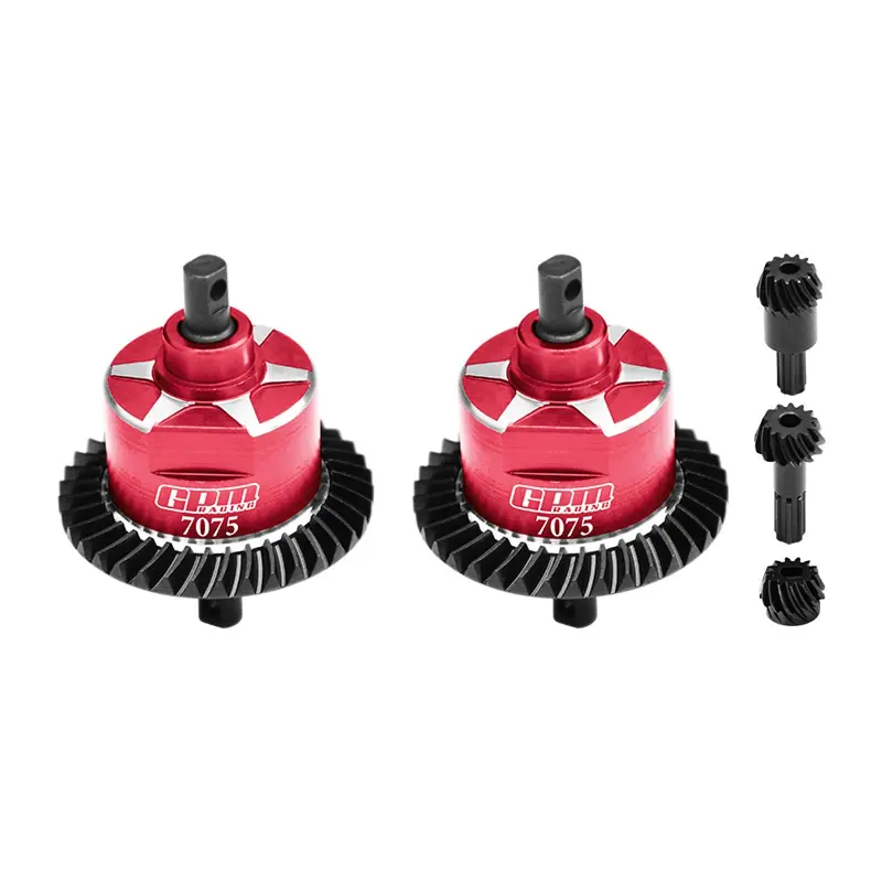 4140 Carbon Steel + 7075 Alloy Front & Rear Complete Differential For Traxxas 1:16 Mini Maxx 4Wd 107154-1 / Mini Xrt Vxl-3S 108076-1 Monster Truck Upgrades - Red 1