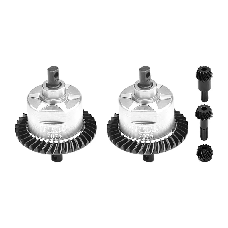4140 Carbon Steel + 7075 Alloy Front & Rear Complete Differential For Traxxas 1:16 Mini Maxx 4Wd 107154-1 / Mini Xrt Vxl-3S 108076-1 Monster Truck Upgrades - Silver 1