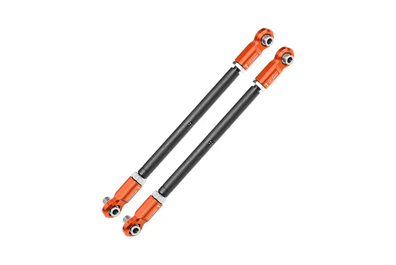 4140 Carbon Steel Adjustable Front Steering Rod With 7075 Alloy Ends For Traxxas 1:5 Xrt 8S-78086-4 / Xrt Ultimate 8S-78097-4 / X Maxx Widemaxx Kit #7895 Upgrades  - Orange 1