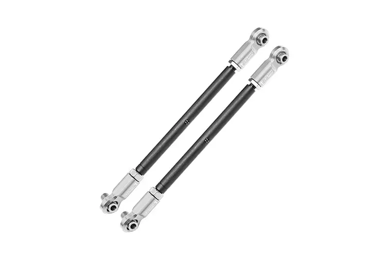 4140 Carbon Steel Adjustable Front Steering Rod With 7075 Alloy Ends For Traxxas 1:5 Xrt 8S-78086-4 / Xrt Ultimate 8S-78097-4 / X Maxx Widemaxx Kit #7895 Upgrades  - Silver 1