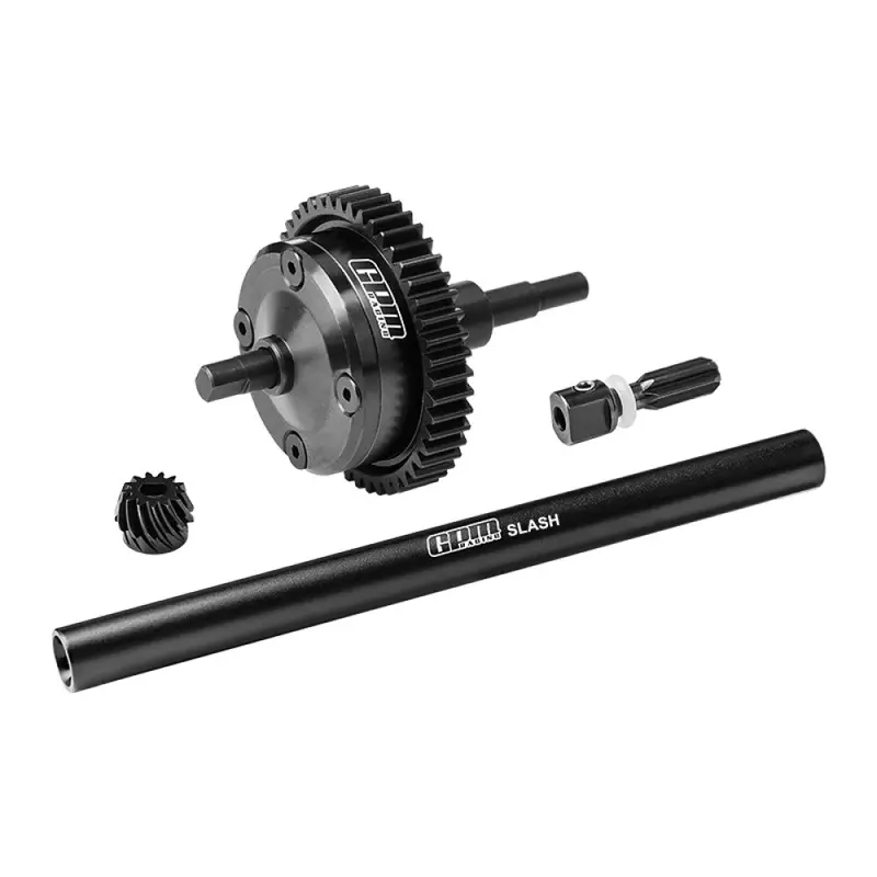 4140 Carbon Steel + Aluminum 7075 Alloy Centre Complete Differential For Traxxas 1/16 Mini Slash 4X4 Short Course Truck-108164-1 Upgrades - Black 1