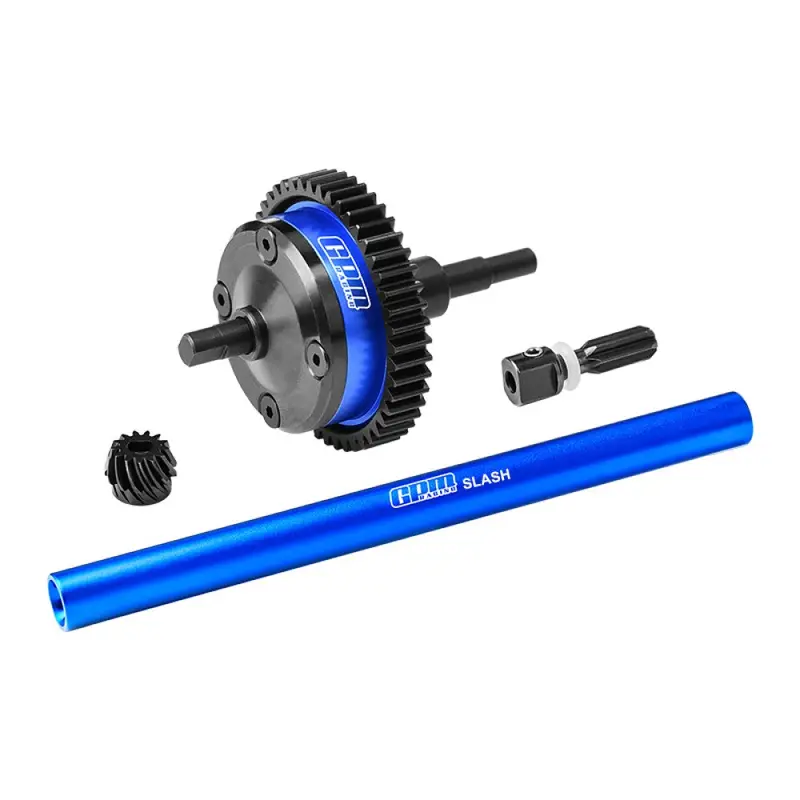 4140 Carbon Steel + Aluminum 7075 Alloy Centre Complete Differential For Traxxas 1/16 Mini Slash 4X4 Short Course Truck-108164-1 Upgrades - Blue 1