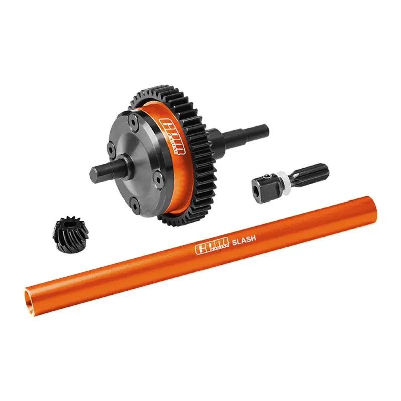 4140 Carbon Steel + Aluminum 7075 Alloy Centre Complete Differential For Traxxas 1/16 Mini Slash 4X4 Short Course Truck-108164-1 Upgrades - Orange 1