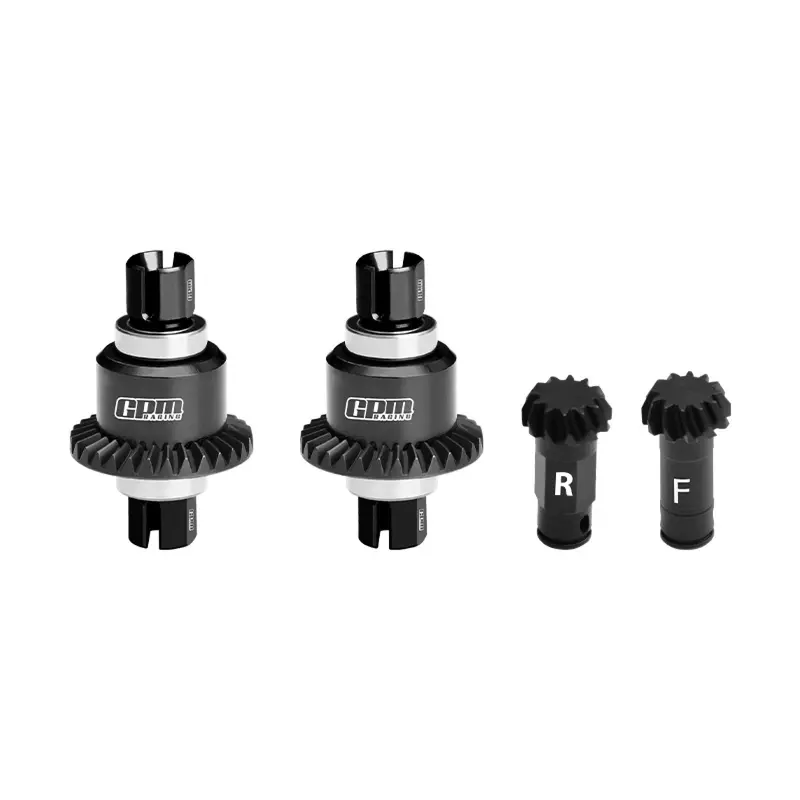 4140 Carbon Steel + Aluminum 7075 Alloy Front & Rear Differential Gear Set 12/30T For Arrma 1:18 Granite Grom / 1:14 Typhon Grom / 1:16 Mojave Grom / Quake Grom / Gorgon Grom - Black 1