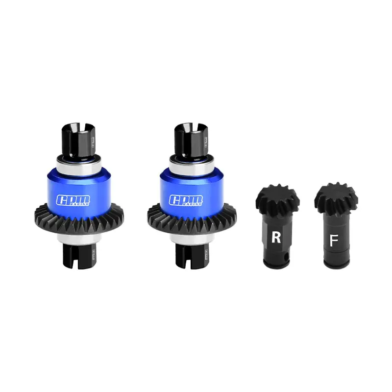 4140 Carbon Steel + Aluminum 7075 Alloy Front & Rear Differential Gear Set 12/30T For Arrma 1:18 Granite Grom / 1:14 Typhon Grom / 1:16 Mojave Grom / Quake Grom / Gorgon Grom - Blue 1