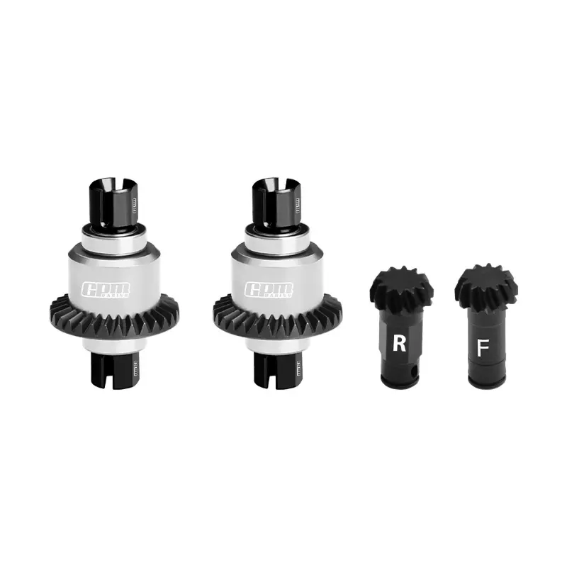 4140 Carbon Steel + Aluminum 7075 Alloy Front & Rear Differential Gear Set 12/30T For Arrma 1:18 Granite Grom / 1:14 Typhon Grom / 1:16 Mojave Grom / Quake Grom / Gorgon Grom - Silver 1
