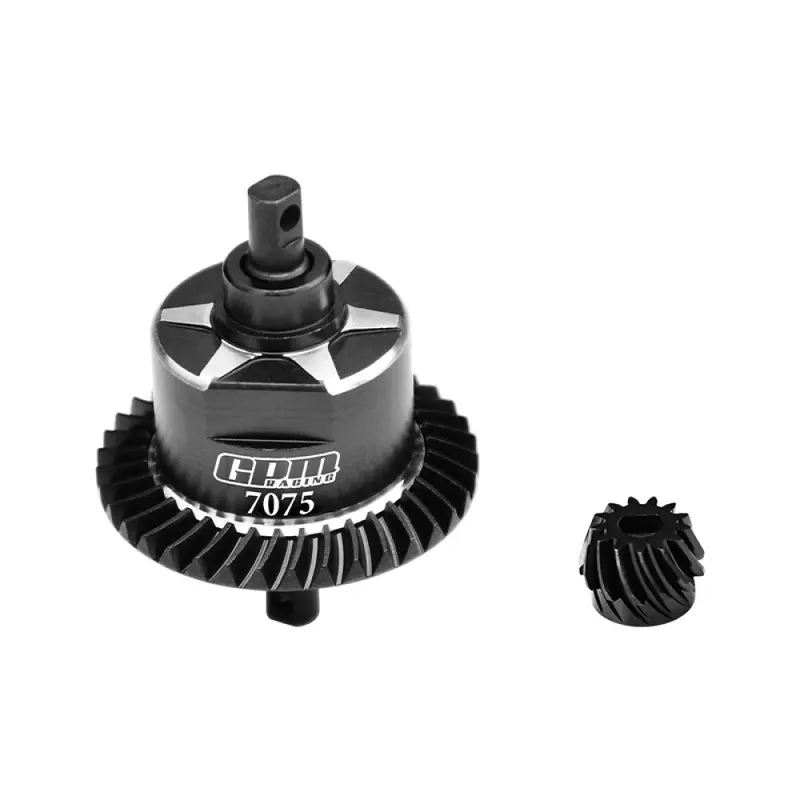4140 Carbon Steel + Aluminum 7075 Alloy Rear Complete Differential For Traxxas 1:10 Slash 4X4 / Slash Low-Cg / Hoss 3S / Rustler Vxl / 1:7 Xo-01 / 1:8 Jato 4X4 Vxl Upgrade Parts - Black 1