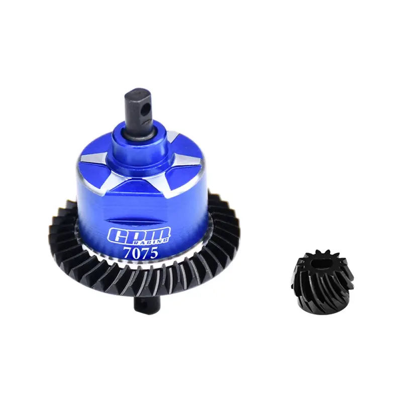 4140 Carbon Steel + Aluminum 7075 Alloy Rear Complete Differential For Traxxas 1:10 Slash 4X4 / Slash Low-Cg / Hoss 3S / Rustler Vxl / 1:7 Xo-01 / 1:8 Jato 4X4 Vxl Upgrade Parts - Blue 1