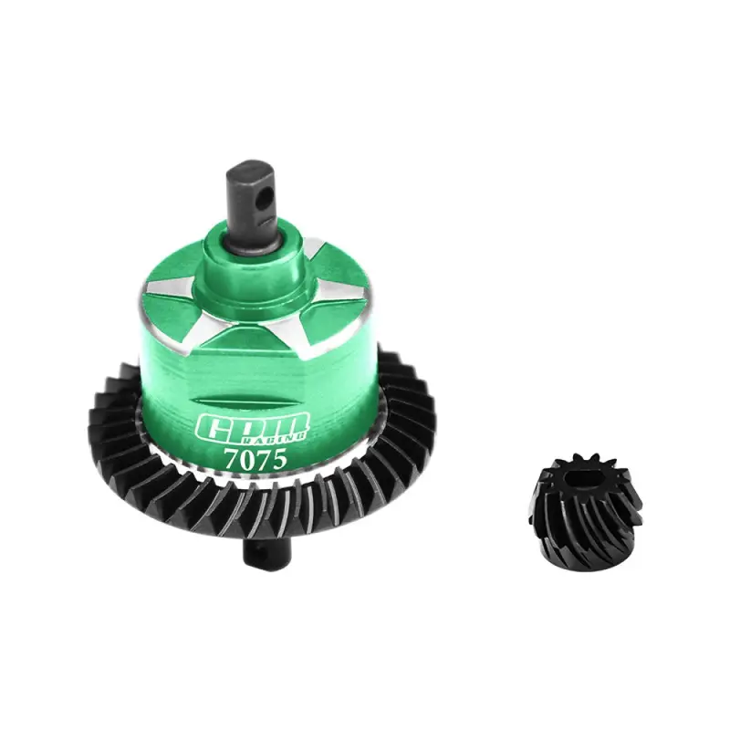 4140 Carbon Steel + Aluminum 7075 Alloy Rear Complete Differential For Traxxas 1:10 Slash 4X4 / Slash Low-Cg / Hoss 3S / Rustler Vxl / 1:7 Xo-01 / 1:8 Jato 4X4 Vxl Upgrade Parts - Green 1