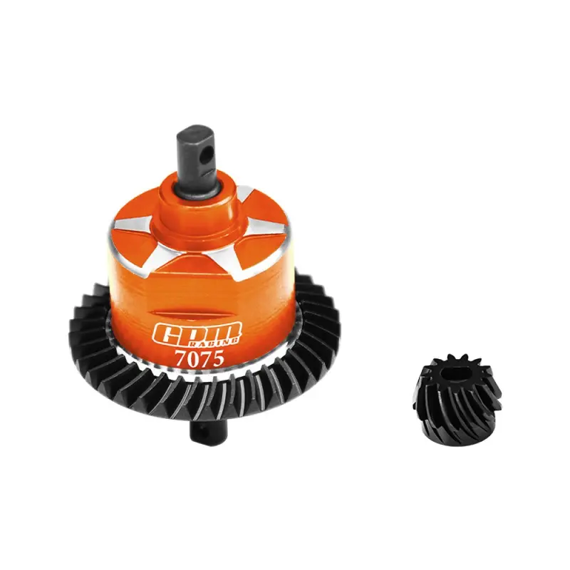 4140 Carbon Steel + Aluminum 7075 Alloy Rear Complete Differential For Traxxas 1:10 Slash 4X4 / Slash Low-Cg / Hoss 3S / Rustler Vxl / 1:7 Xo-01 / 1:8 Jato 4X4 Vxl Upgrade Parts - Orange 1