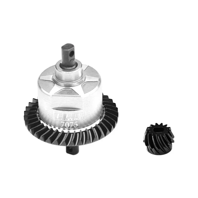 4140 Carbon Steel + Aluminum 7075 Alloy Rear Complete Differential For Traxxas 1:10 Slash 4X4 / Slash Low-Cg / Hoss 3S / Rustler Vxl / 1:7 Xo-01 / 1:8 Jato 4X4 Vxl Upgrade Parts - Silver 1