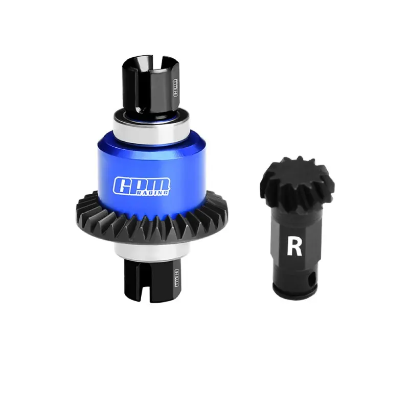 4140 Carbon Steel + Aluminum 7075 Alloy Rear Differential Gear Set 12/30T For Arrma 1:18 Granite Grom / 1:16 Mojave Grom / 1:14 Typhon Grom - Blue 1