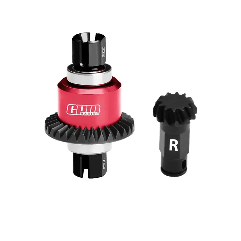 4140 Carbon Steel + Aluminum 7075 Alloy Rear Differential Gear Set 12/30T For Arrma 1:18 Granite Grom / 1:16 Mojave Grom / 1:14 Typhon Grom - Red 1