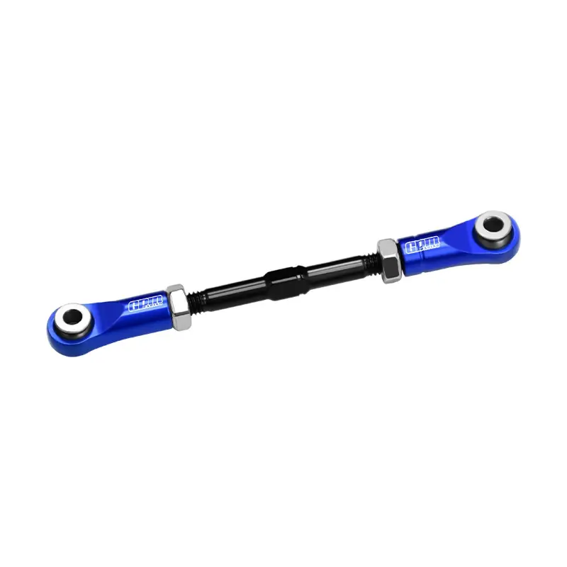 4140 Carbon Steel + Aluminum 7075-T6 Alloy Servo Steering Link Vanquish 1:10 H10 Optic Kit / Yokohama Rtr / Sparco Rtr Rock Crawler Upgrades - Blue 1
