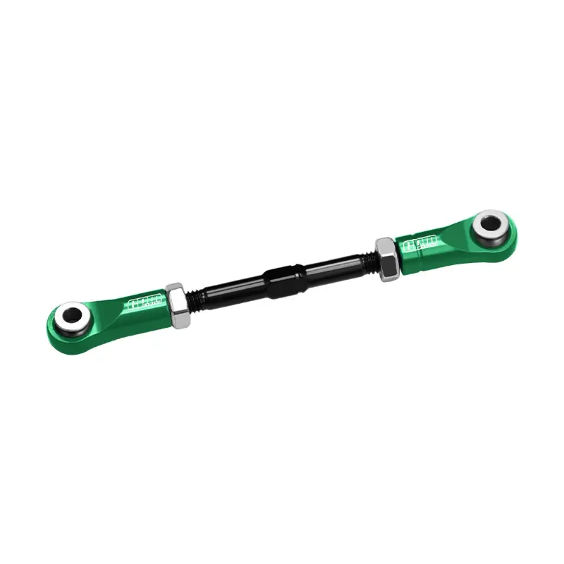4140 Carbon Steel + Aluminum 7075-T6 Alloy Servo Steering Link Vanquish 1:10 H10 Optic Kit / Yokohama Rtr / Sparco Rtr Rock Crawler Upgrades - Green 1