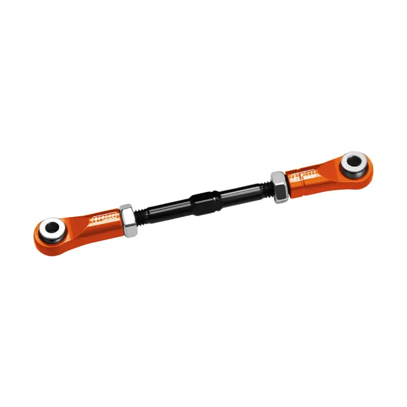 4140 Carbon Steel + Aluminum 7075-T6 Alloy Servo Steering Link Vanquish 1:10 H10 Optic Kit / Yokohama Rtr / Sparco Rtr Rock Crawler Upgrades - Orange 1
