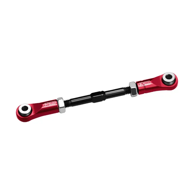 4140 Carbon Steel + Aluminum 7075-T6 Alloy Servo Steering Link Vanquish 1:10 H10 Optic Kit / Yokohama Rtr / Sparco Rtr Rock Crawler Upgrades - Red 1