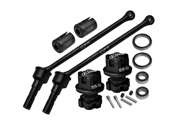 4140 Carbon Steel Front Or Rear Extend Cvd Drive Shaft (110Mm) With Aluminum 7075 Alloy Wheel Lock & Hex Claw For Traxxas 1/10 Maxx With Widemaxx Monster Truck 89086-4 Upgrades - Black 1