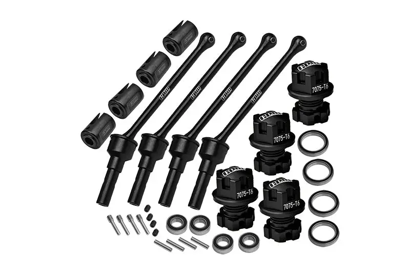 4140 Carbon Steel Front & Rear Cvd Shaft (88Mm) With 7075 Alloy Wheel Lock & Hex Claw For Traxxas 1:8 4Wd Maxx Slash 6S-102076-4 / 1:10 4Wd Maxx-89076-4 Monster Truck Upgrades - Black 1