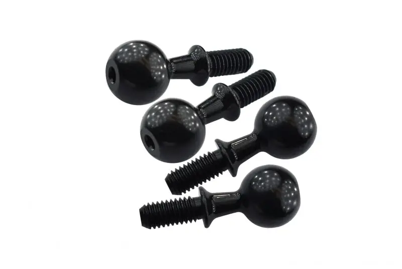 4140 Carbon Steel Pivot Balls For Front Knuckle Arms For 1/7 1/8 1/10 Arrma Rc Cars & Trucks - 4Pc Set Black 1
