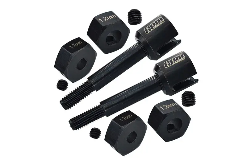 4140 Carbon Steel Rear Wheel Axle For Losi 1:8 Lmt 4Wd Solid Axle Monster Truck Upgrades - Black 1