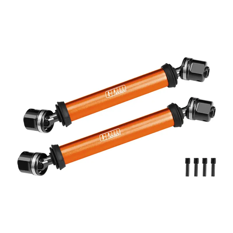 4140 Carbon Steel+Alloy 6061-T6 Center Cvd Drive Shaft For Vanquish 1:10 H10 Optic Kit / Yokohama Rtr / Sparco Rtr Rock Crawler Upgrades - Orange 1