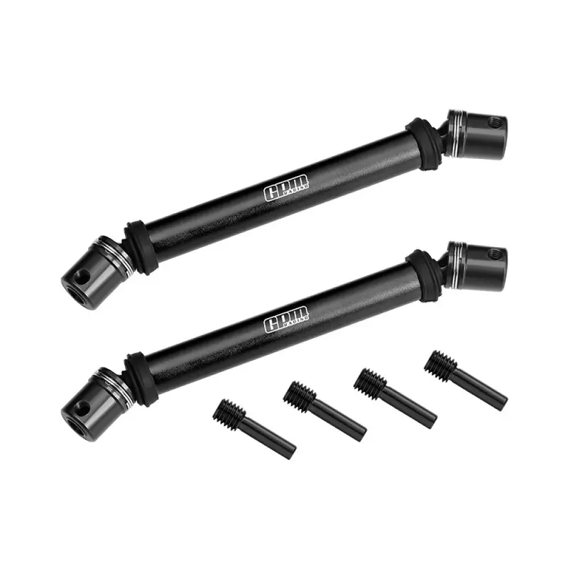 4140 Carbon Steel+Alloy 6061-T6 Front+Rear Universal Center Slider Driveshaft For Losi 1/8 Lmt 2.0 Grave Digger 4X4 Solid Axle Brushless Monster Truck-Los04028 Upgrades - Black 1