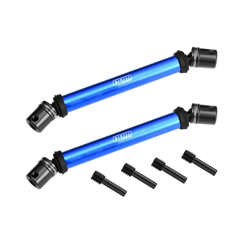 4140 Carbon Steel+Alloy 6061-T6 Front+Rear Universal Center Slider Driveshaft For Losi 1/8 Lmt 2.0 Grave Digger 4X4 Solid Axle Brushless Monster Truck-Los04028 Upgrades - Blue 1