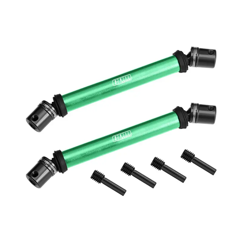 4140 Carbon Steel+Alloy 6061-T6 Front+Rear Universal Center Slider Driveshaft For Losi 1/8 Lmt 2.0 Grave Digger 4X4 Solid Axle Brushless Monster Truck-Los04028 Upgrades - Green 1