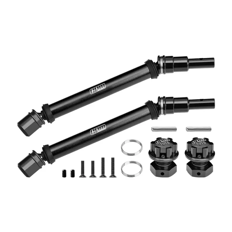 4140 Carbon Steel+Alloy Front Or Rear Adjustable Cvd Drive Shaft With Wheel Hex & Wheel Nut 17Mm For Arrma 1:10 Kraton 4S Blx-Ara102690 / Outcast 4S Blx-Ara102692 Upgrades - Black 1