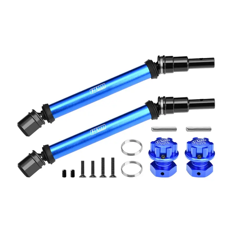 4140 Carbon Steel+Alloy Front Or Rear Adjustable Cvd Drive Shaft With Wheel Hex & Wheel Nut 17Mm For Arrma 1:10 Kraton 4S Blx-Ara102690 / Outcast 4S Blx-Ara102692 Upgrades - Blue 1
