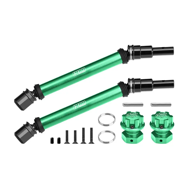 4140 Carbon Steel+Alloy Front Or Rear Adjustable Cvd Drive Shaft With Wheel Hex & Wheel Nut 17Mm For Arrma 1:10 Kraton 4S Blx-Ara102690 / Outcast 4S Blx-Ara102692 Upgrades - Green 1