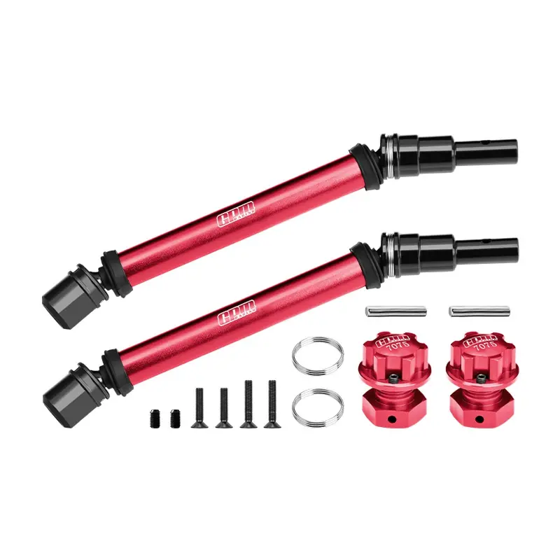 4140 Carbon Steel+Alloy Front Or Rear Adjustable Cvd Drive Shaft With Wheel Hex & Wheel Nut 17Mm For Arrma 1:10 Kraton 4S Blx-Ara102690 / Outcast 4S Blx-Ara102692 Upgrades - Red 1