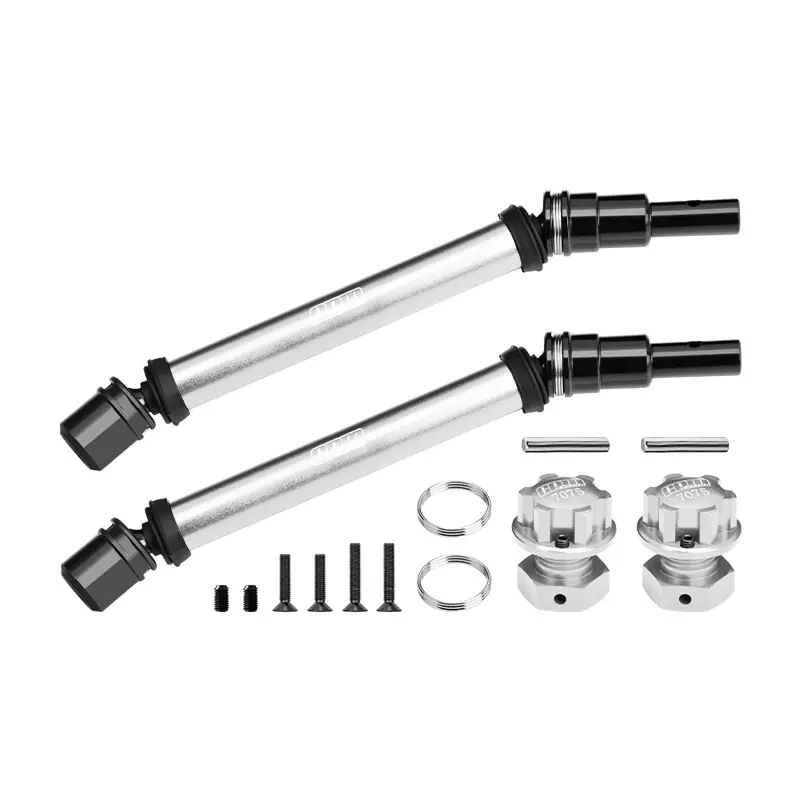 4140 Carbon Steel+Alloy Front Or Rear Adjustable Cvd Drive Shaft With Wheel Hex & Wheel Nut 17Mm For Arrma 1:10 Kraton 4S Blx-Ara102690 / Outcast 4S Blx-Ara102692 Upgrades - Silver 1