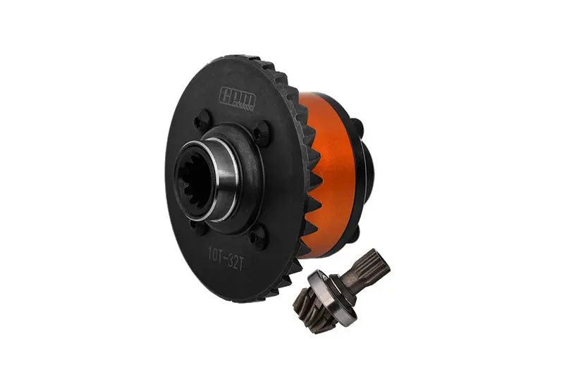 4140 Medium Carbon Steel + 7075 Alloy Rear Complete Differential Set For Traxxas 1:5 X Maxx 6S 8S / Xrt 8S / X Maxx Ultimate 8S / Xrt Ultimate 8S Monster Truck Upgrades - Orange 1