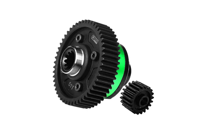 4140 Medium Carbon Steel + 7075 Aluminum Alloy Center Complete Differential For Traxxas 1:5 X Maxx 6S 8S / Xrt 8S / X Maxx Ultimate 8S / Xrt Ultimate 8S Monster Truck Upgrades - Green 1