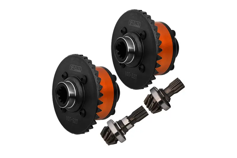 4140 Medium Carbon Steel + 7075 Aluminum Alloy Front & Rear Complete Differential For Traxxas 1:5 X Maxx 6S 8S / Xrt 8S / X Maxx Ultimate 8S / Xrt Ultimate 8S Monster Truck Upgrades - Orange 1