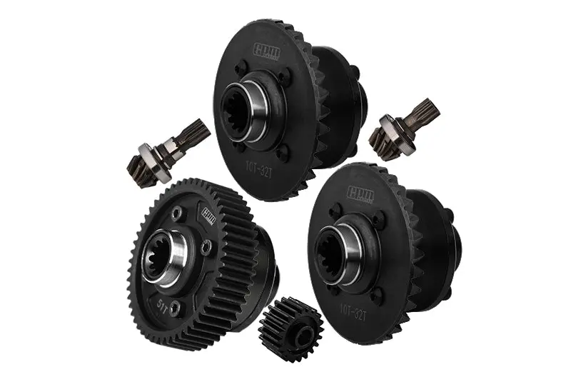4140 Medium Carbon Steel + Aluminum 7075 Alloy Front & Center & Rear Complete Differential For Traxxas 1:5 X Maxx 6S 8S / Xrt 8S / X Maxx Ultimate 8S / Xrt Ultimate 8S Monster Truck Upgrades - Silver 1