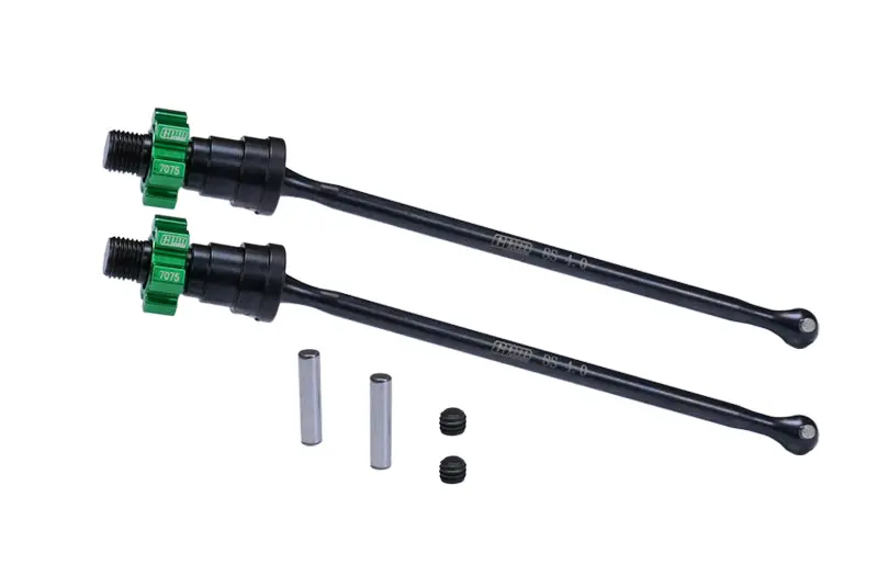 4140 Medium Carbon Steel Front Or Rear Driveshaft With 7075 Aluminium Alloy Hex For Traxxas 1:5 X Maxx 8S 77086-4 / X Maxx Ultimate 8S 77097-4 / 1:6 Sand Car 8S 109076-4 Upgrades - Green 1