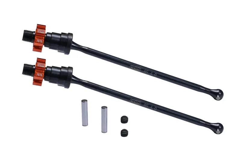 4140 Medium Carbon Steel Front Or Rear Driveshaft With 7075 Aluminium Alloy Hex For Traxxas 1:5 X Maxx 8S 77086-4 / X Maxx Ultimate 8S 77097-4 / 1:6 Sand Car 8S 109076-4 Upgrades - Orange 1