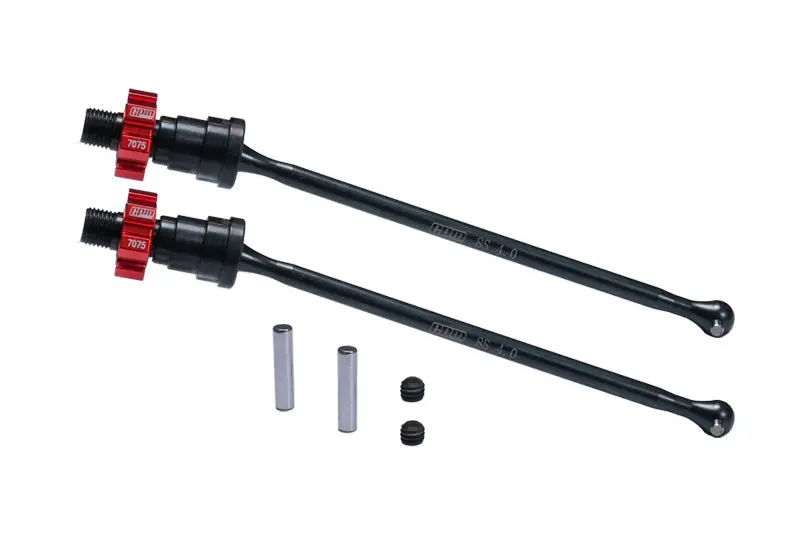 4140 Medium Carbon Steel Front Or Rear Driveshaft With 7075 Aluminium Alloy Hex For Traxxas 1:5 X Maxx 8S 77086-4 / X Maxx Ultimate 8S 77097-4 / 1:6 Sand Car 8S 109076-4 Upgrades - Red 1