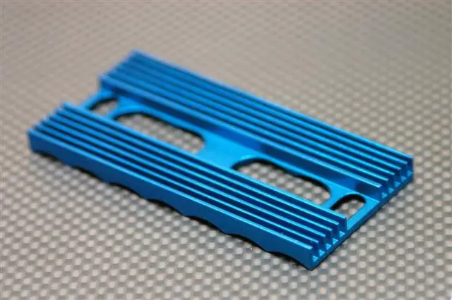 4Cell Aluminum Battery Stopper Plate Heat Sink - 1Pc Blue 1