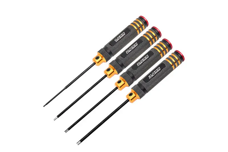 4Pcs Metric Hex Driver Wrench Set 1.5/2.0/2.5/3.0Mm Ti Tips (Black Tips) 1
