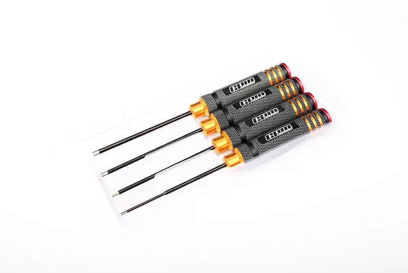 4Pcs Metric Hex Driver Wrench Set 1.5/2.0/2.5/3.0Mm Ti Tips (Black Tips) 2